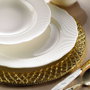 Hermia Juego de Cena de Porcelana de 24 Piezas Blanco